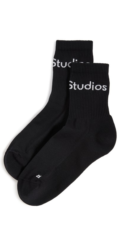 Acne Studios Logo Socks Black/Ivory