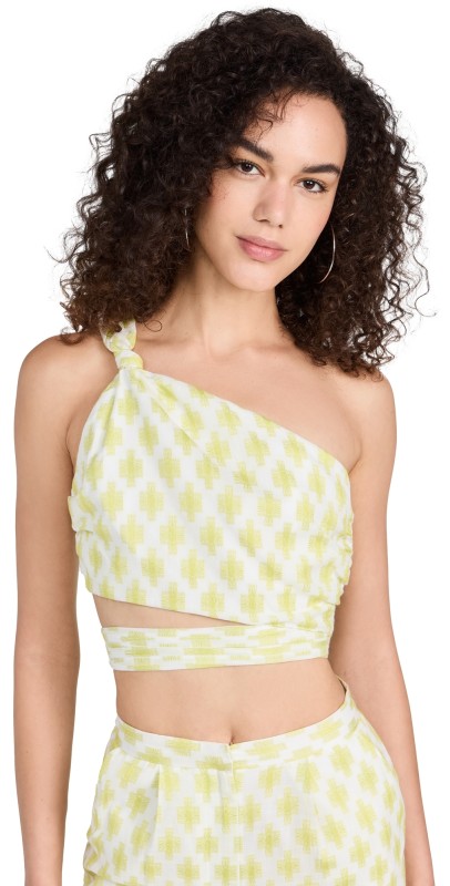 AMUR Oak Crop Top Ivory Jacquard