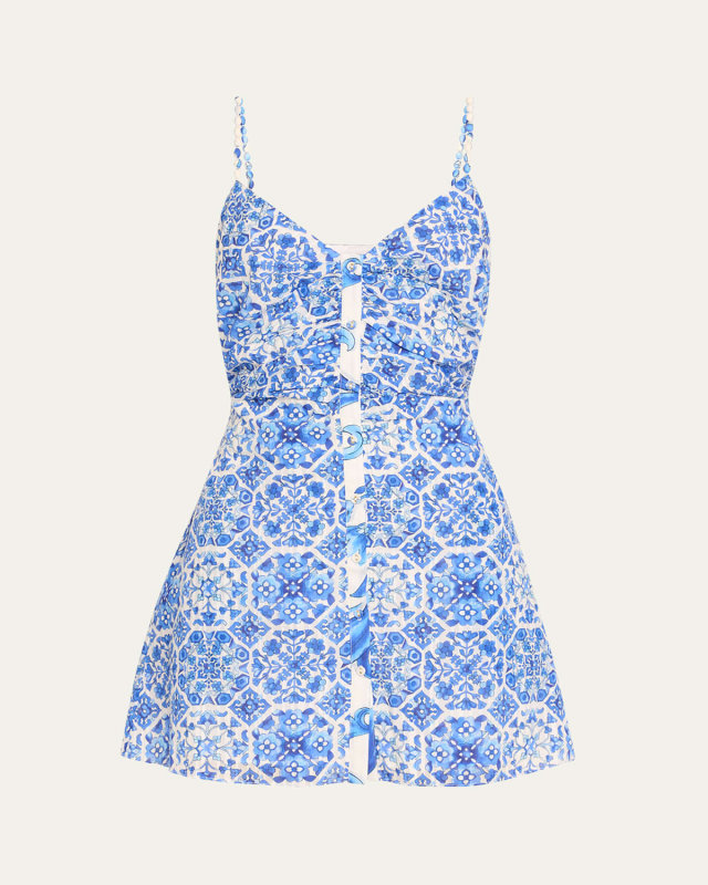 Positano Addie Button-Front Mini Dress