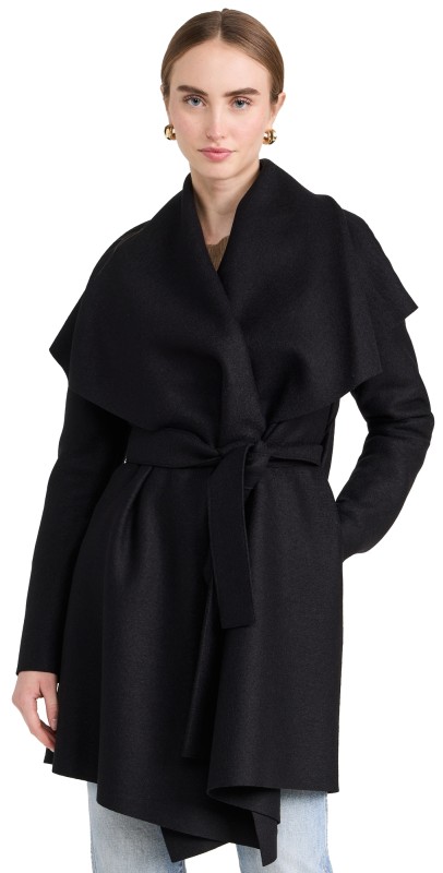 Harris Wharf London Blanket Coat Pressed Wool Black