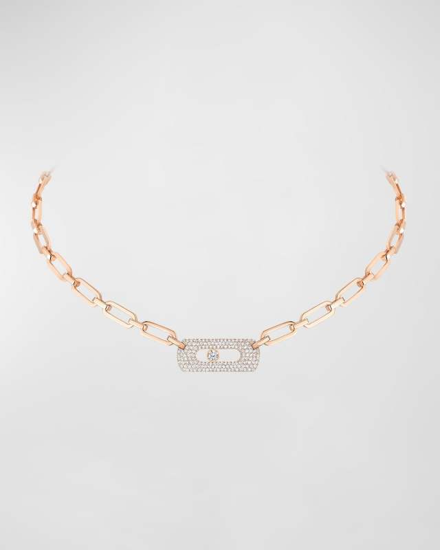 My Move 18K Rose Gold Diamond Necklace