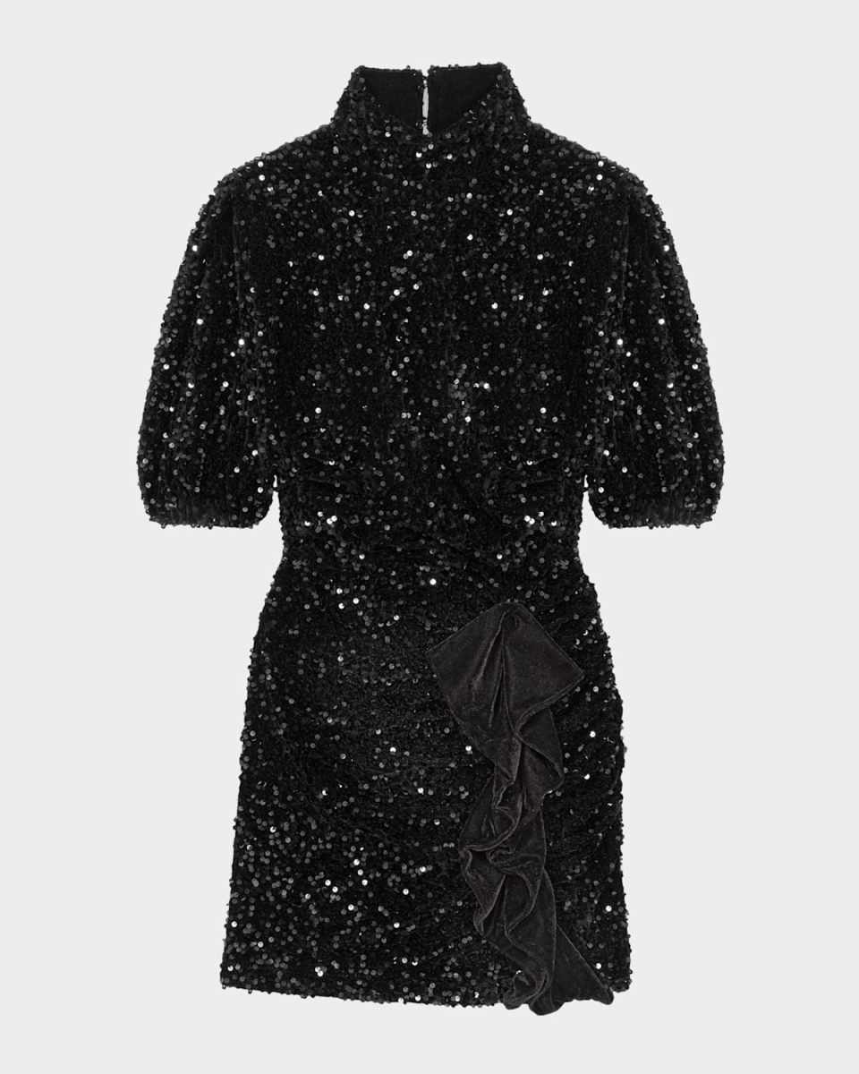 Requinou Sequined Velvet Mini Dress
