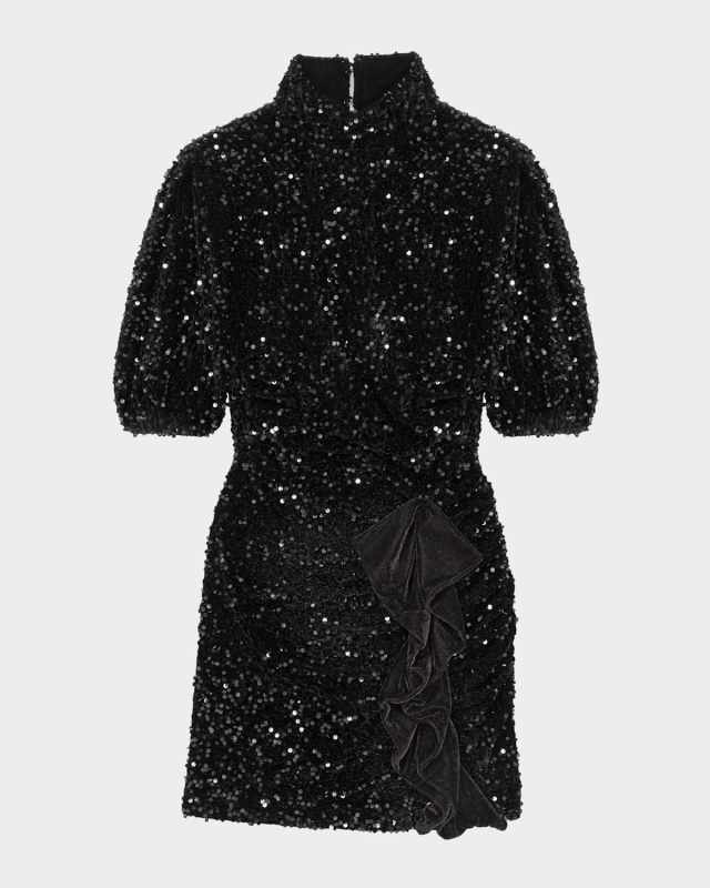 Requinou Sequined Velvet Mini Dress