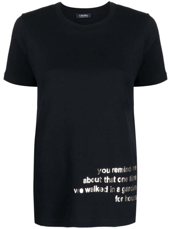 metallic-print cotton T-shirt