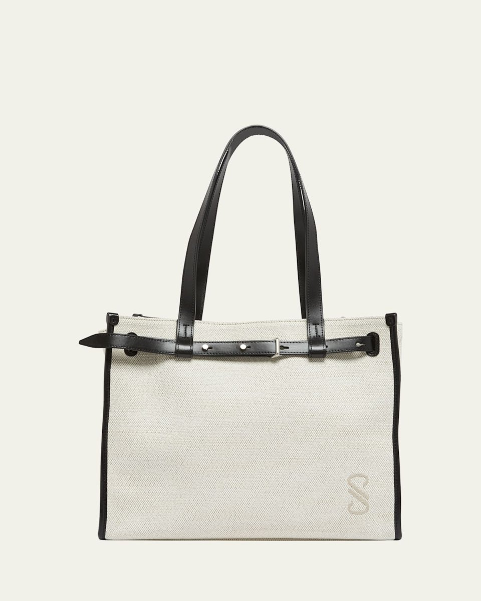 Belted Canvas Tote Bag