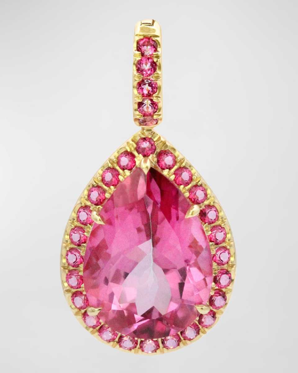 18K Yellow Gold Celeste Pink Topaz Pendant