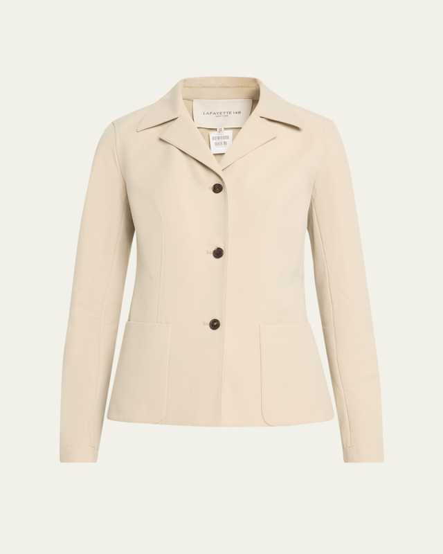 Notched-Lapel Techno Stretch Twill Jacket