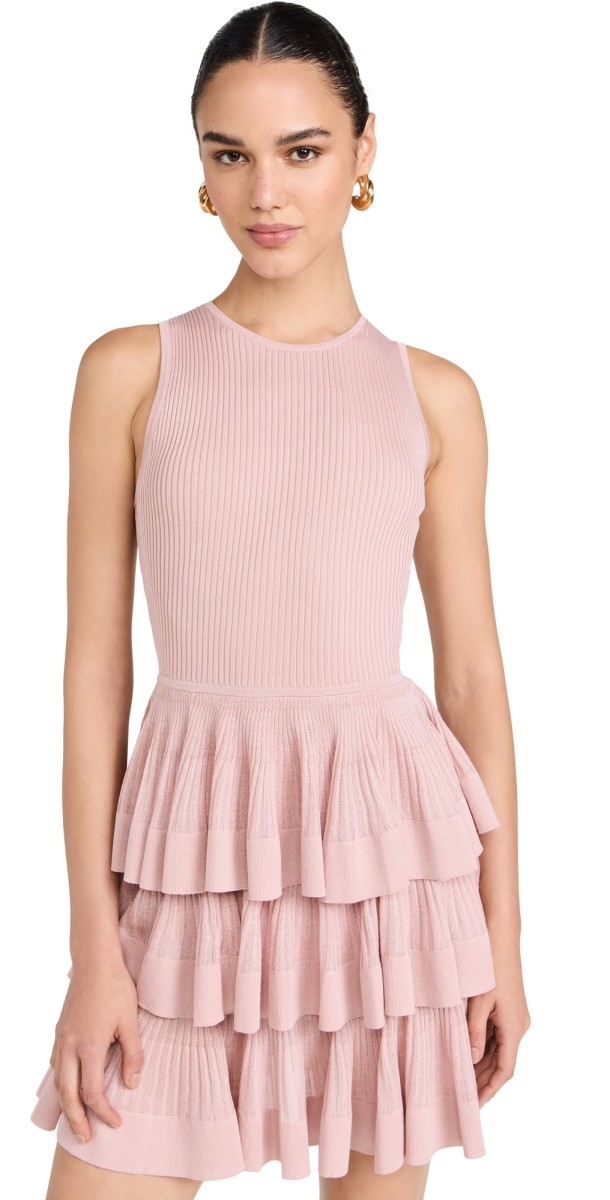 Zimmermann Illustration Ruffled Mini Dress Pink