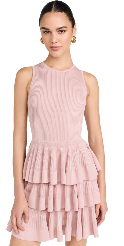 Zimmermann Illustration Ruffled Mini Dress Pink