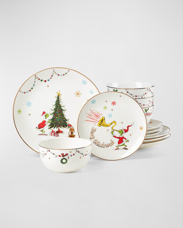 Merry Grinchmas 12-Piece Dinnerware Set