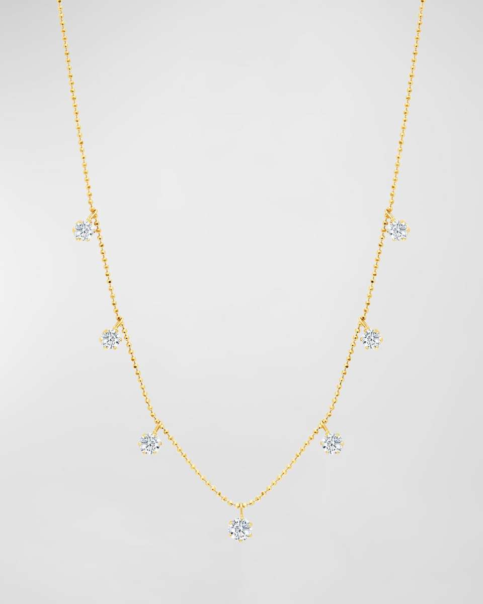 18K Medium Gold Floating Diamond Necklace