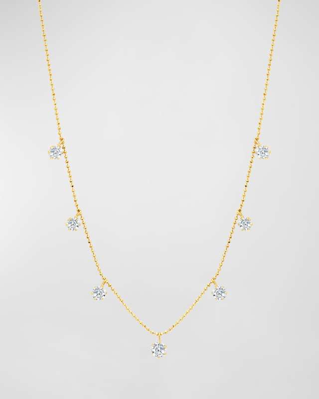 18K Medium Gold Floating Diamond Necklace