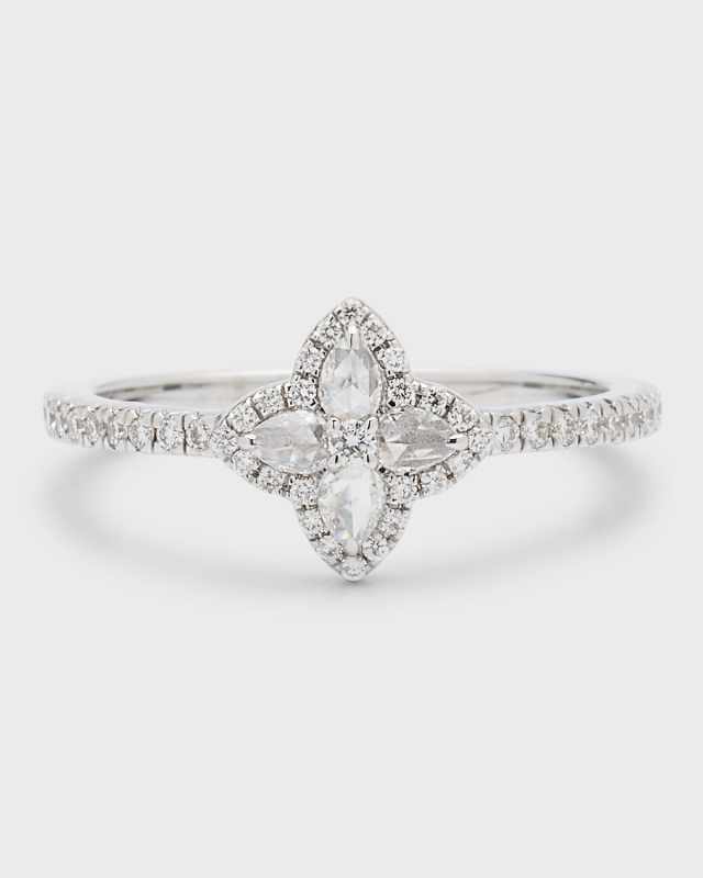 Blossom 18K White Gold Blossom Motif Diamond Ring, Size 6, 0.34tcw
