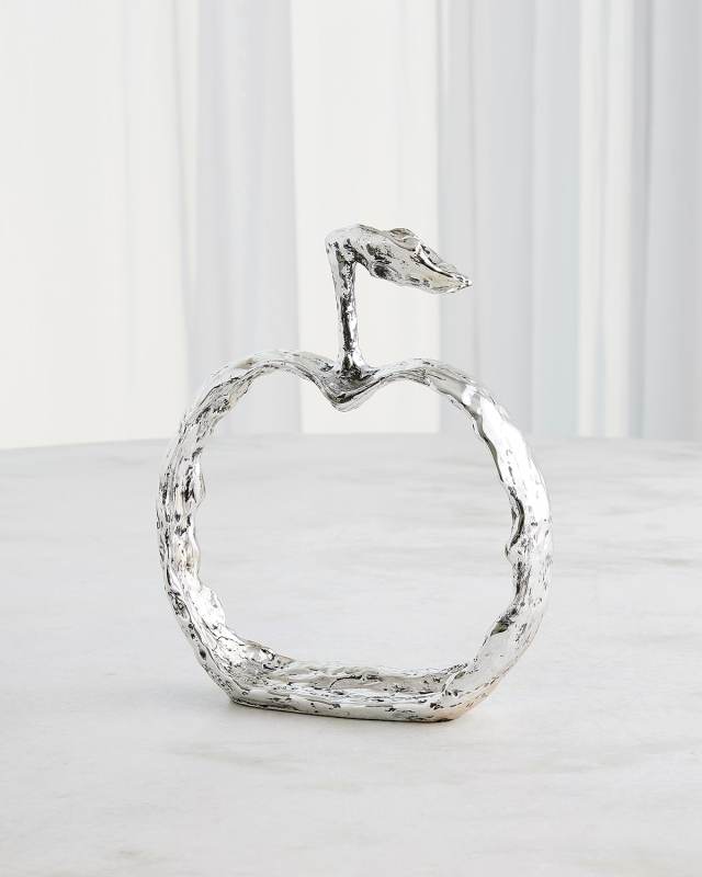 Nickel Apple Silhouette Decor