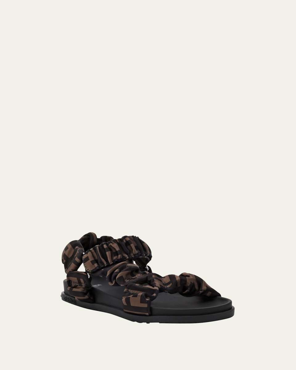 Girl's Ruched Logo Hiking Sporty Sandals, Kids