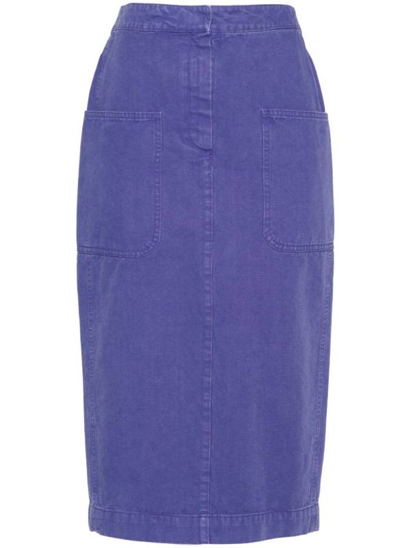 Cardiff canvas midi skirt