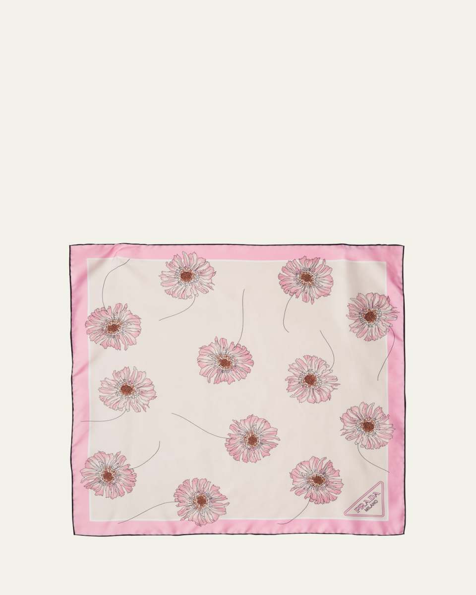 Medium Floral Silk Scarf