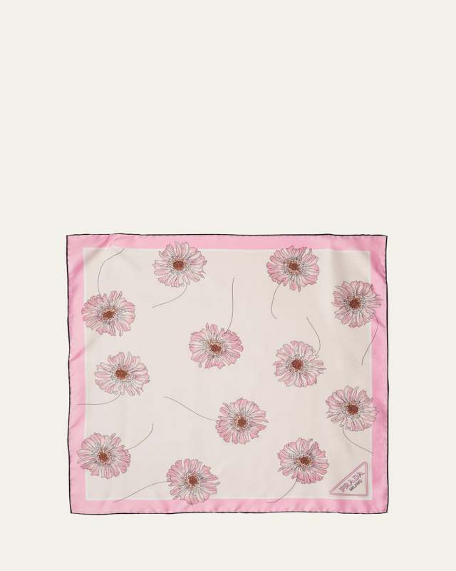 Medium Floral Silk Scarf