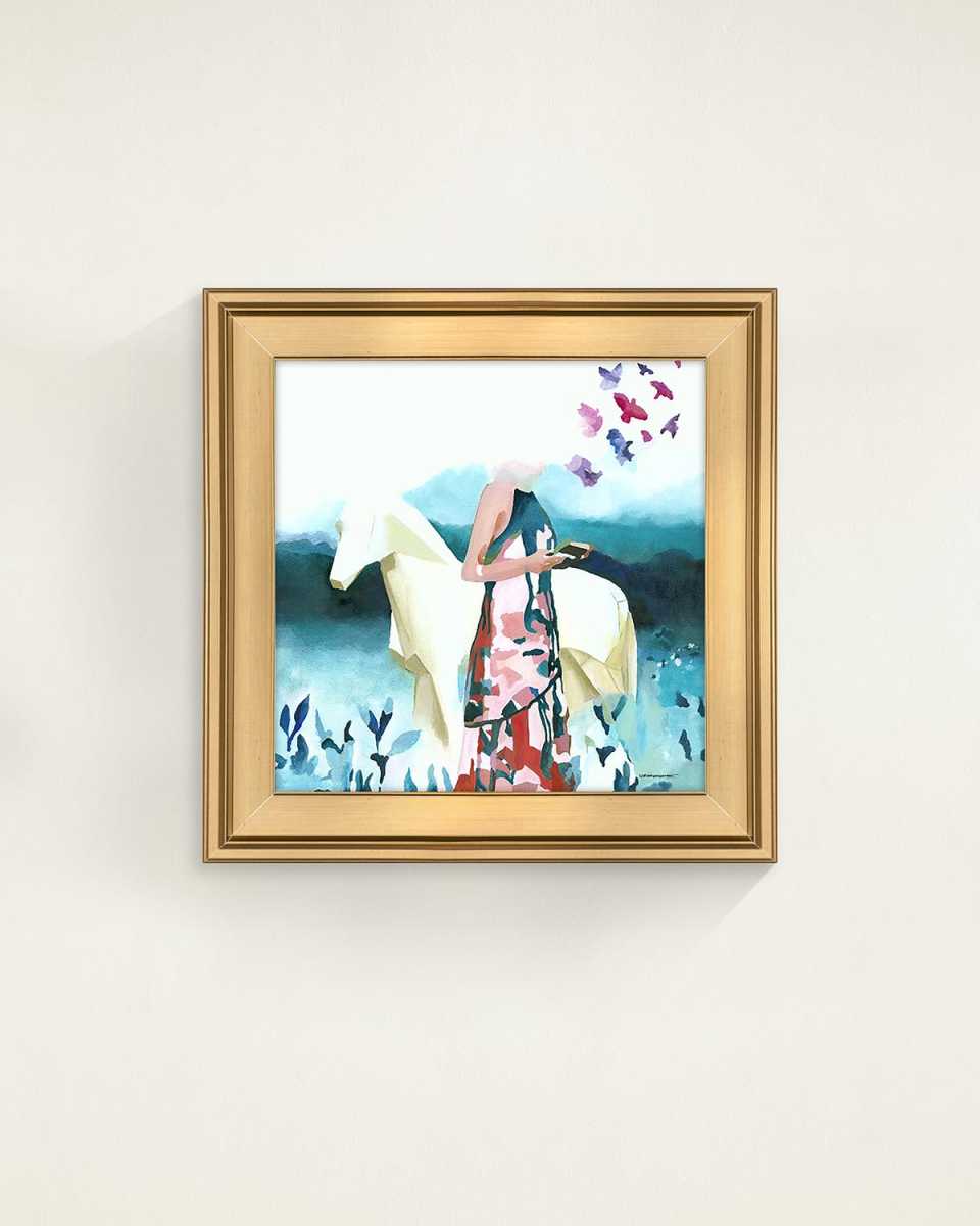 "A Woman's Journey II" Framed Giclee by Shirin Aghdaie, 24" Square