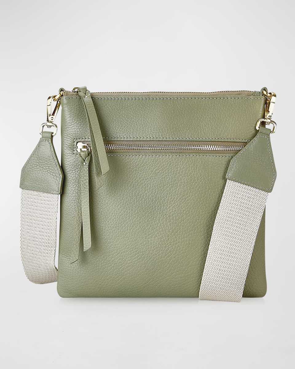 Kit Zip Pebble Leather Messenger Bag