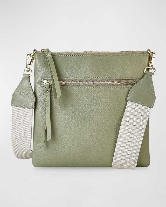 Kit Zip Pebble Leather Messenger Bag