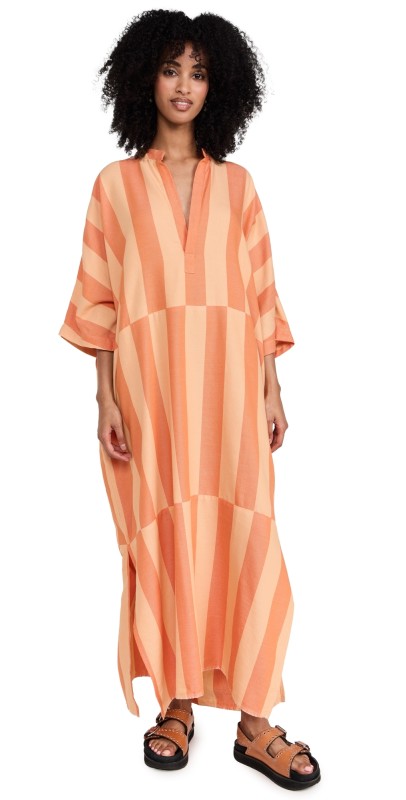 MARRAKSHI LIFE Nero Collar Caftan Stripe 17