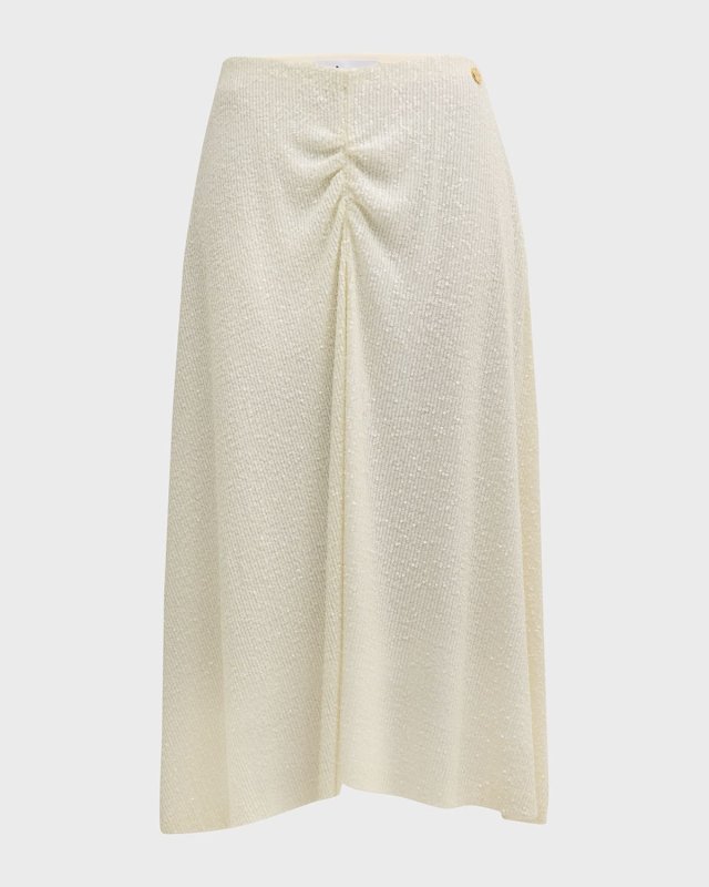 Nikki Ruched Sequin A-Line Midi Skirt