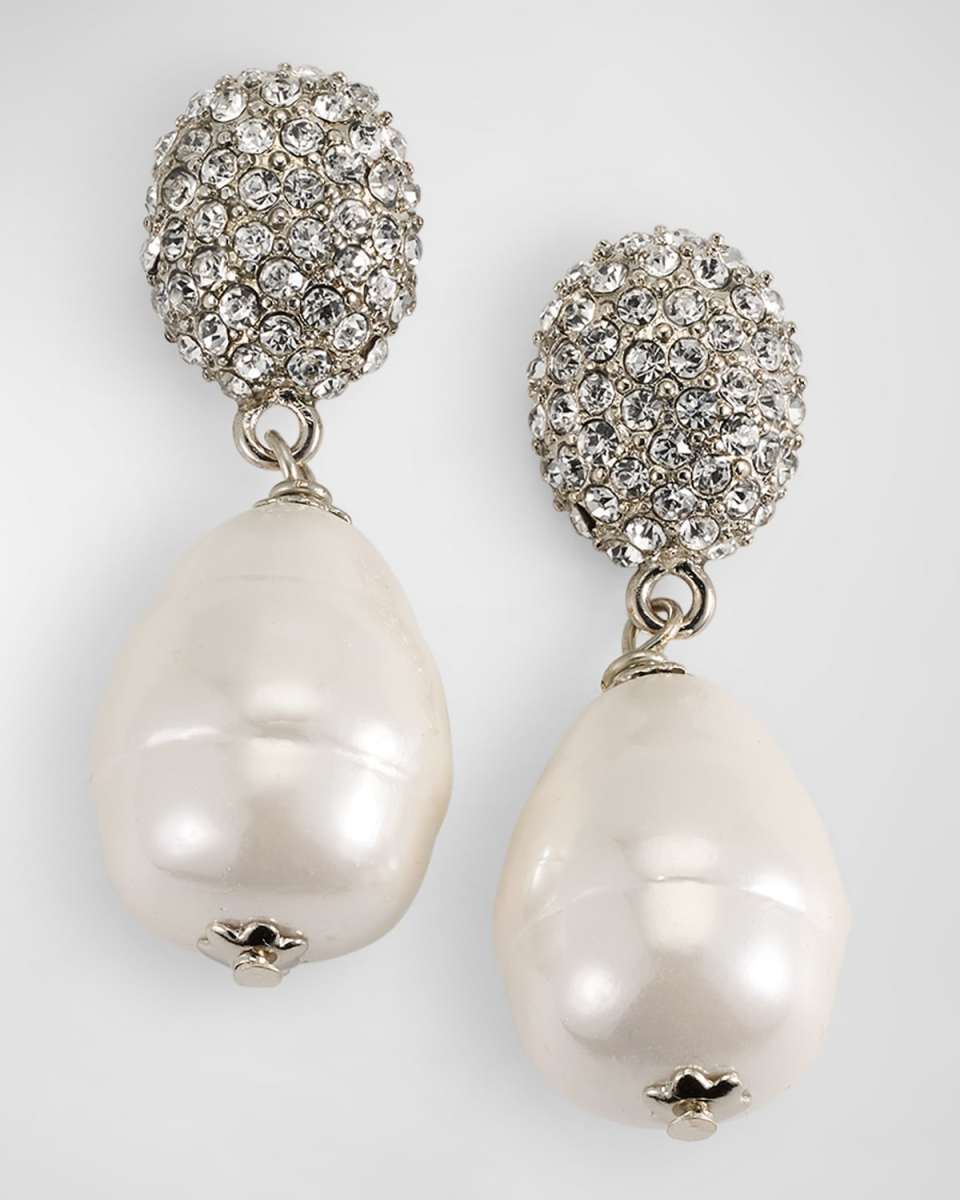 White Baroque Pearl Earrings