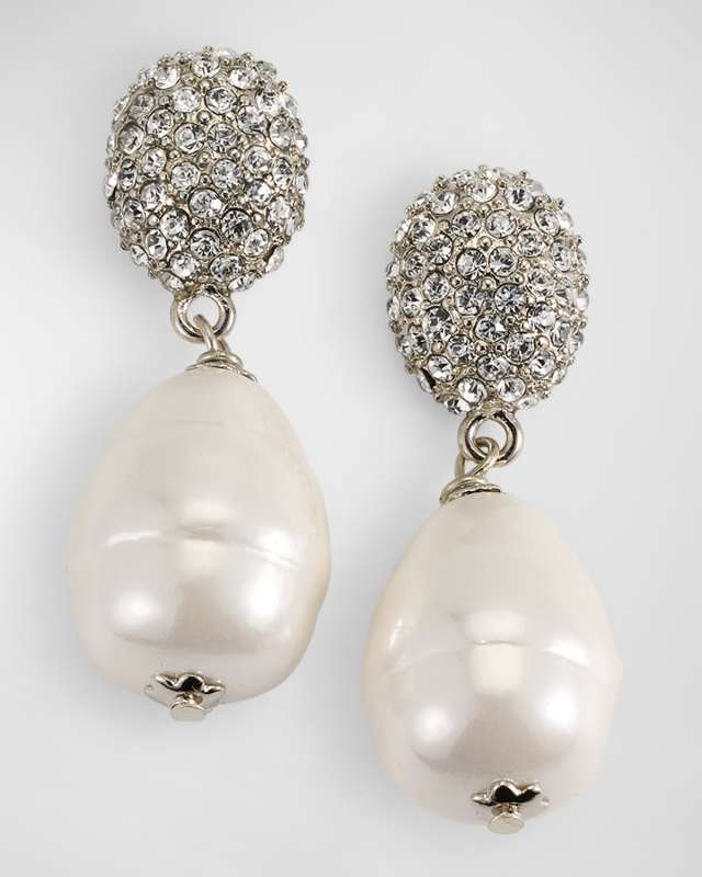White Baroque Pearl Earrings