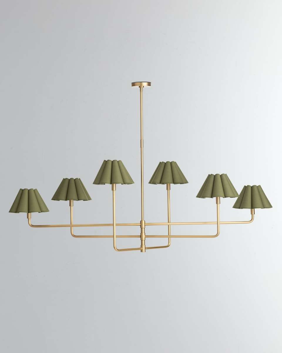 Polly 6-Light Natural Brass Chandelier, 64"