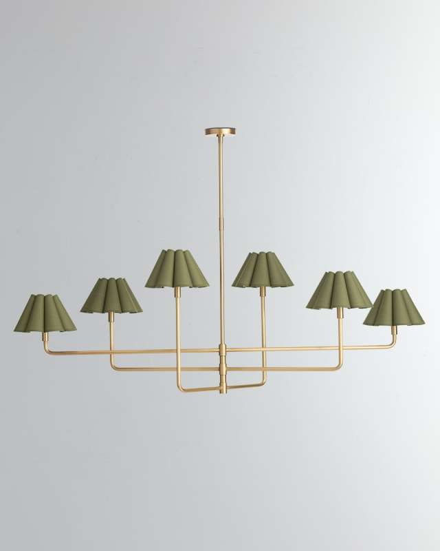 Polly 6-Light Natural Brass Chandelier, 64"