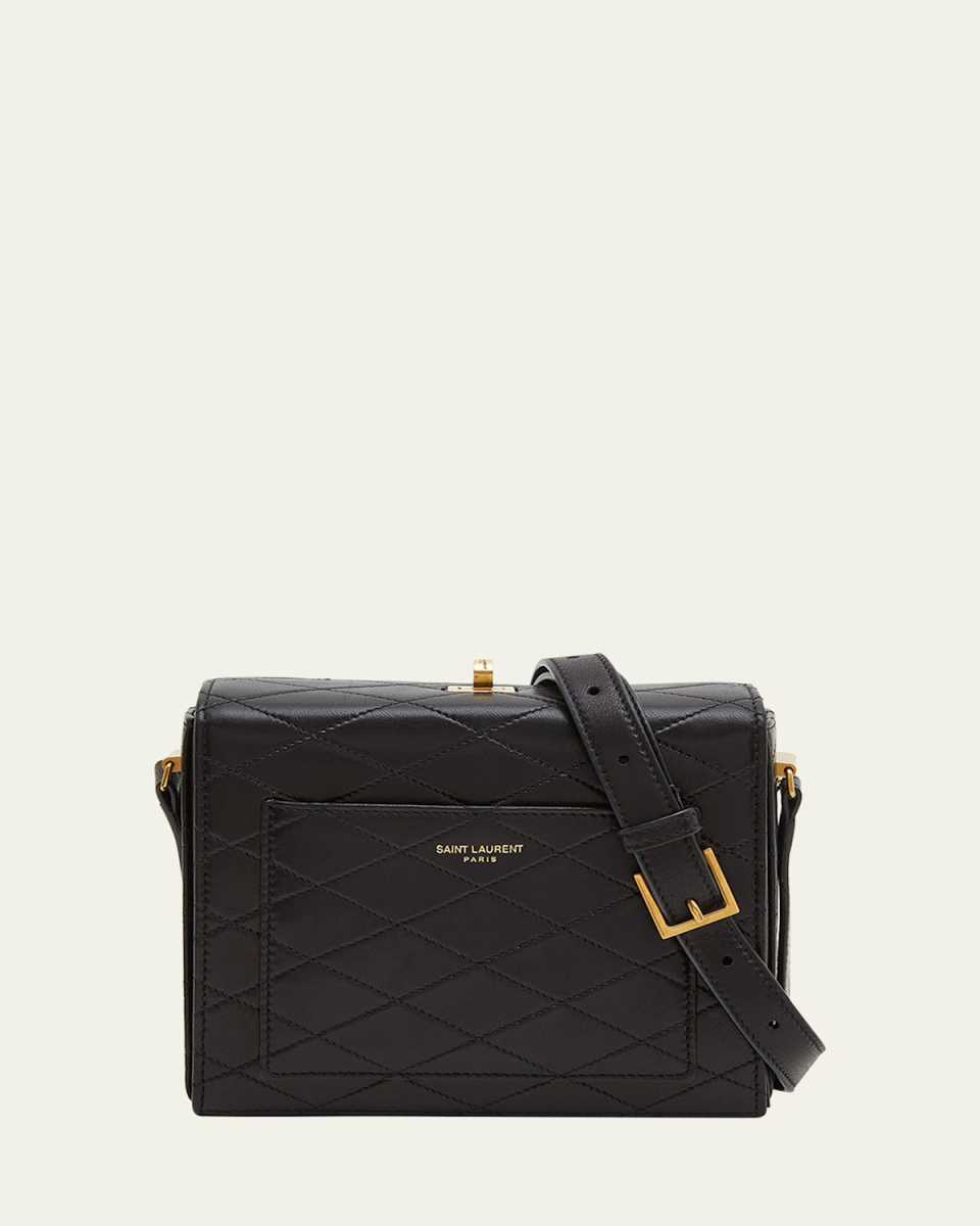 Mini Square Crossbody Bag in Quilted Leather