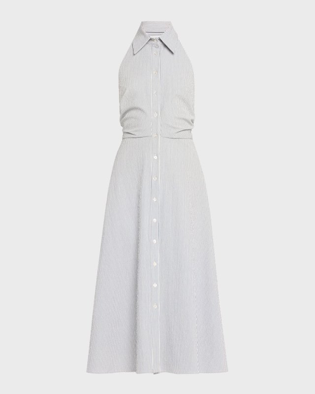 Mackey Sleeveless Seersucker Midi Dress