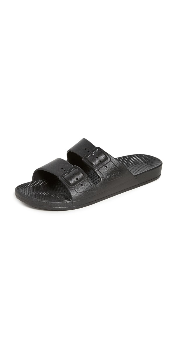Freedom Moses Moses Two Band Slides Black
