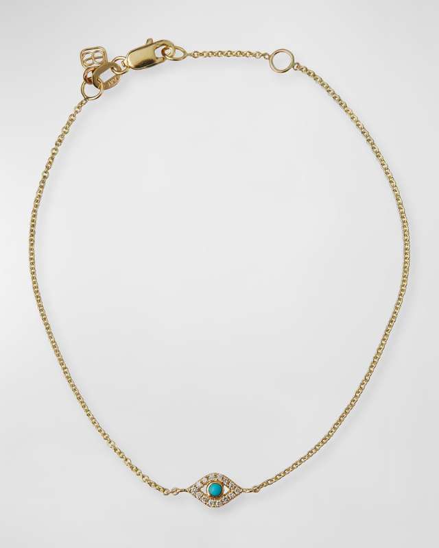 Small Diamond Evil Eye Bracelet