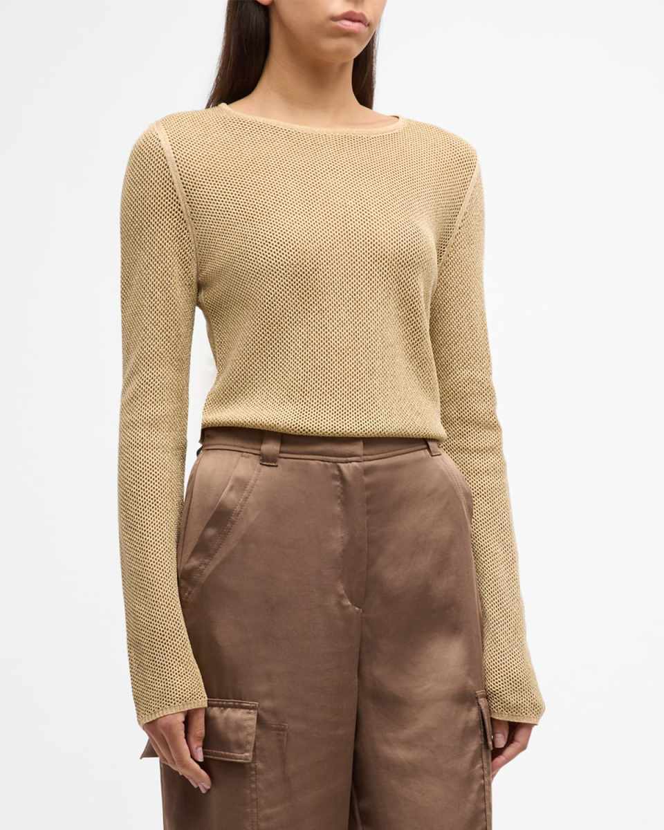 Open-Stitch Crewneck Sweat