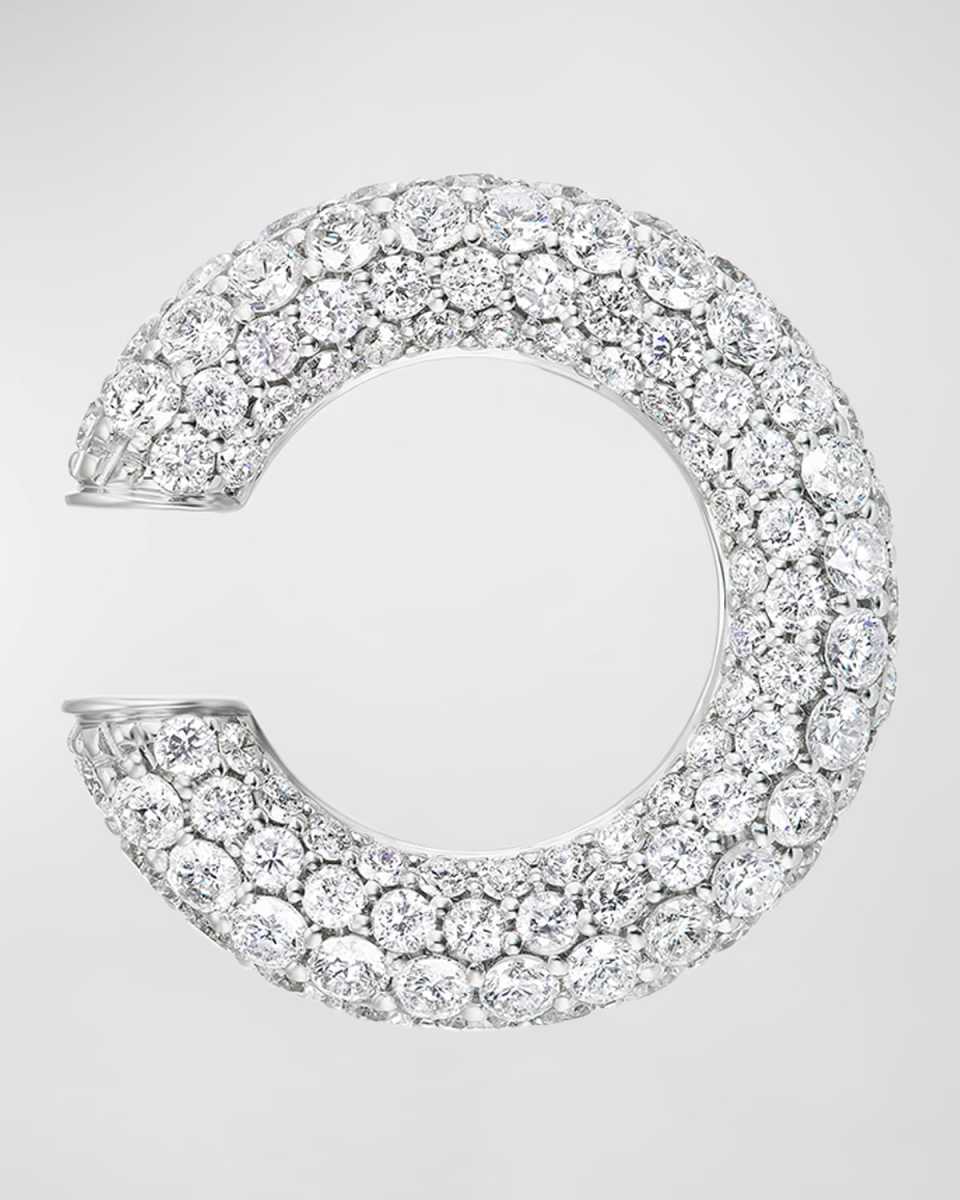 18K White Gold Diamond Ear Cuff, Single