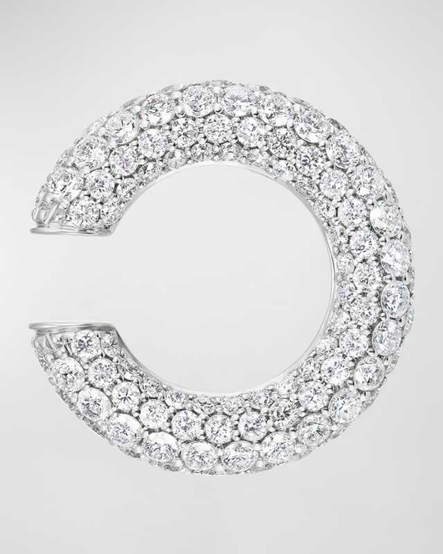 18K White Gold Diamond Ear Cuff, Single