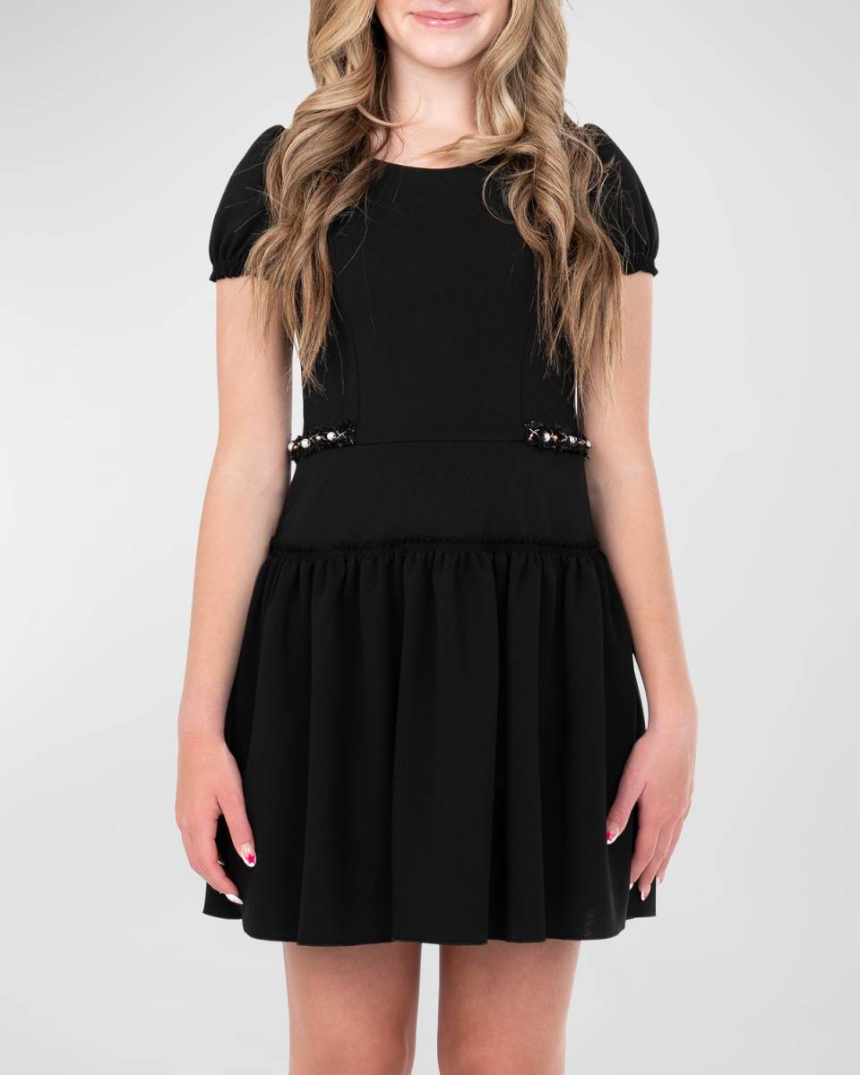 Girl's Blake Embellished Trim Dress, Size 7-16