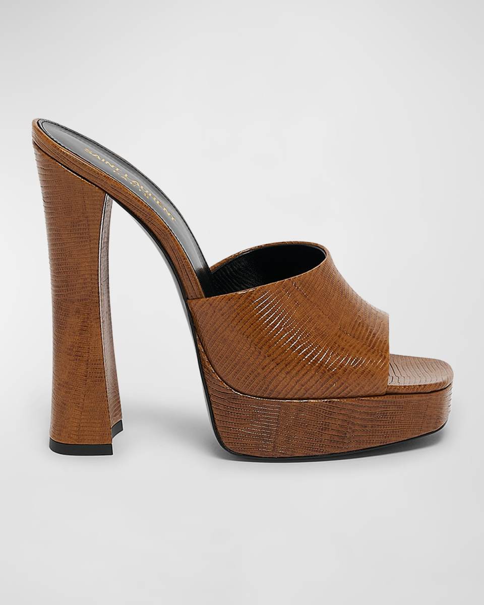 Boogie Embossed Platform Mule Sandals