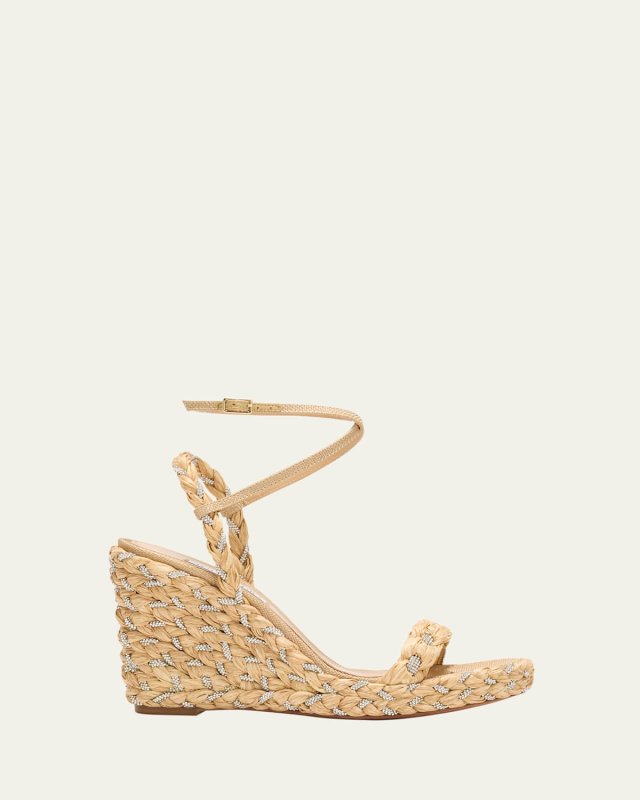 Costiera Braided Crystal Wedge Sandals