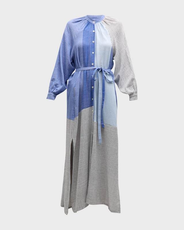 Makeda Colorblock Maxi Shirtdress