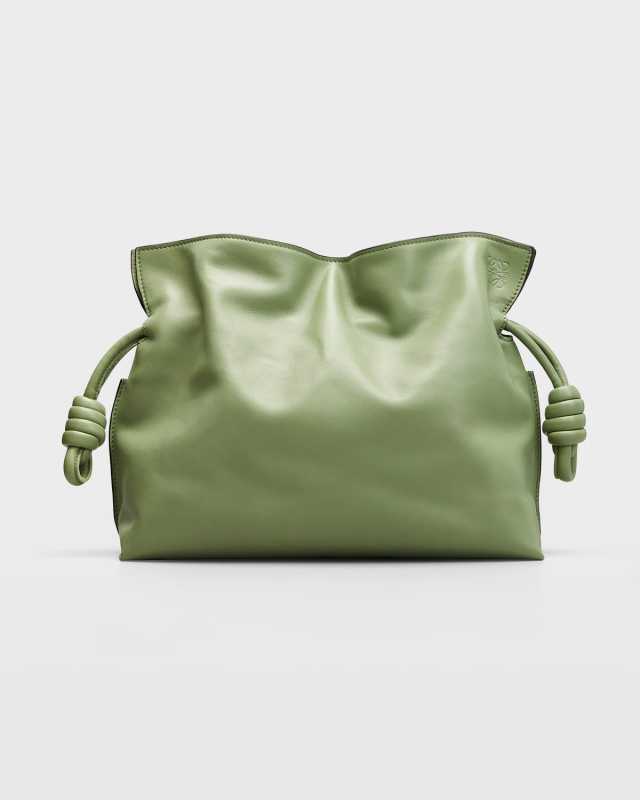 Flamenco Clutch Bag in Napa Leather with Blind Embossed Anagram