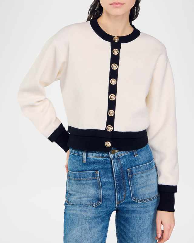 Monaco Two-Tone Wool Cardigan