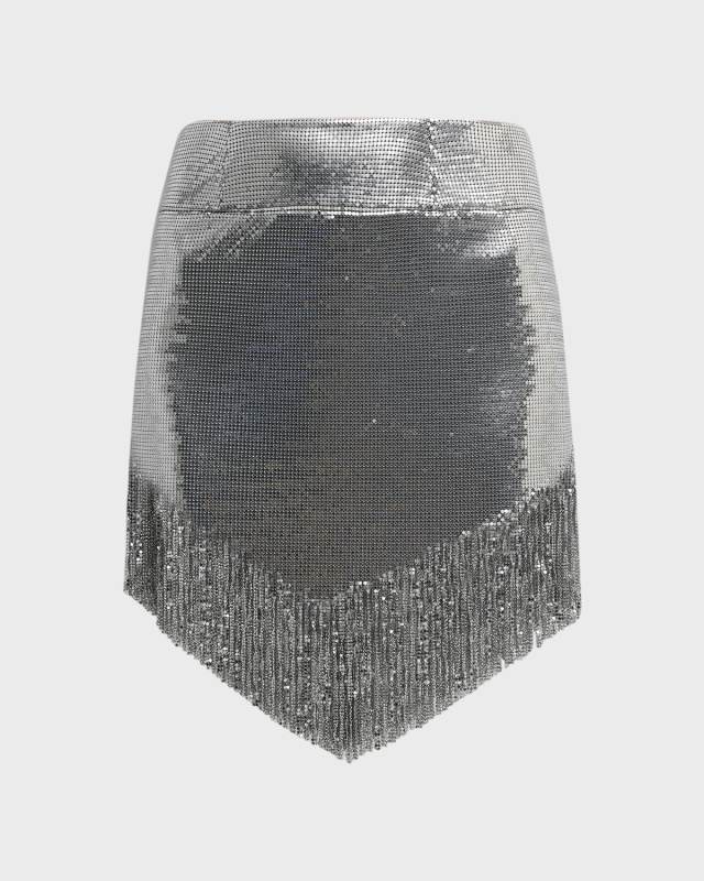 Fringe Chainmail Mini Skirt