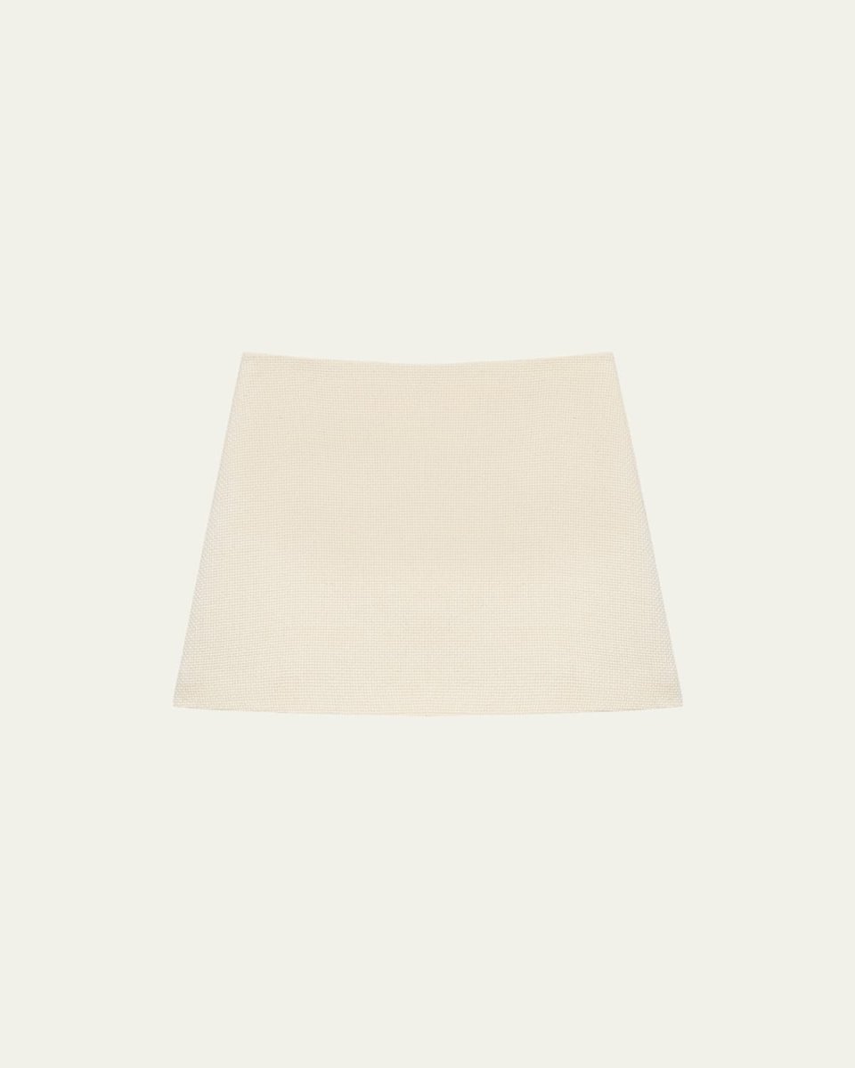 Plush Tweed High-Waist Mini Skirt