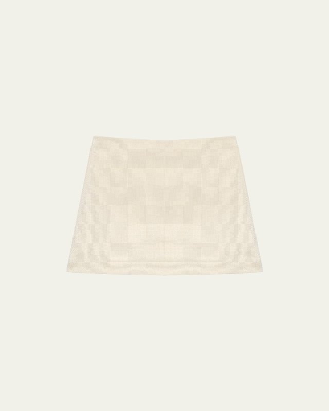 Plush Tweed High-Waist Mini Skirt