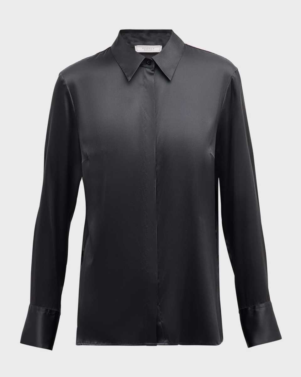 Button-Down Satin Shirt