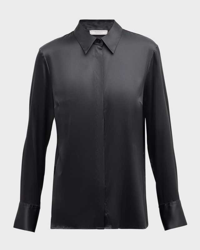 Button-Down Satin Shirt