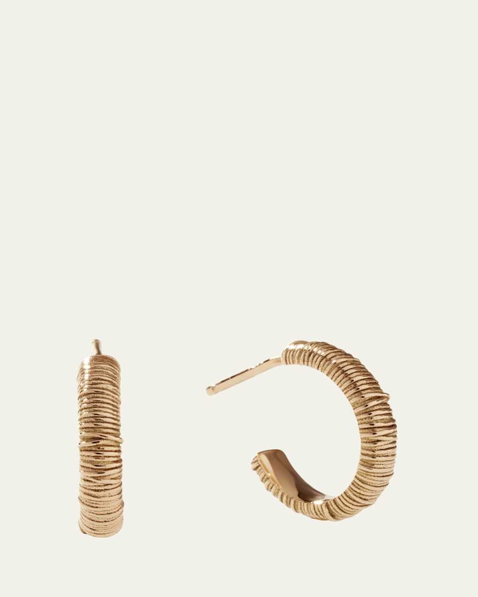 Filigree 18K Recycled Yellow Gold Small Hoop Earrings